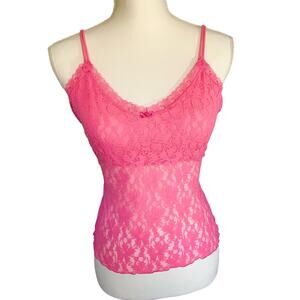 Secret Treasures Pink Lace Sleep Tank Top With Adjustable Straps Size Medium